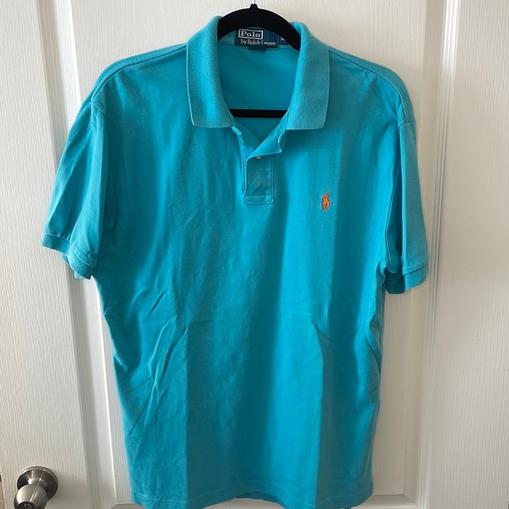 Aqua blue polo shirt